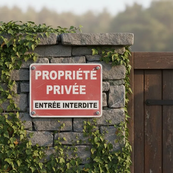Panneau propriété privée accès interdit signalétique