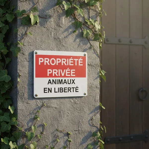 Panneau Propriété privée : Animaux en liberté - Signalétique