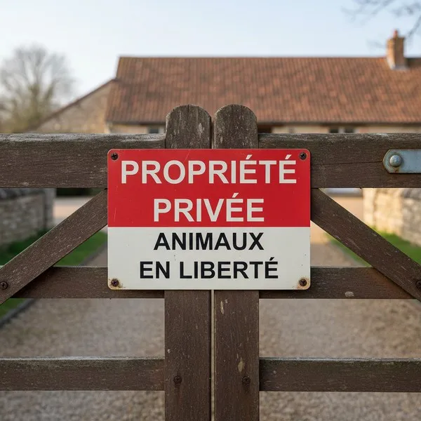 Panneau Propriété privée : Animaux en liberté - Signalétique