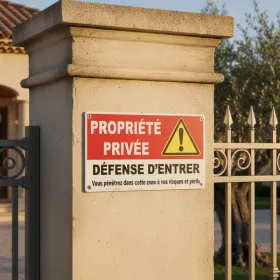 Panneau Propriété Privée Défense d’Entrer – Risques et Périls