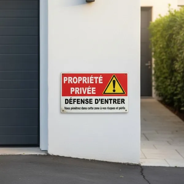 Panneau Propriété Privée Défense d’Entrer – Risques et Périls
