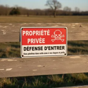 Panneau signalisation défense d'entrer PVC Tête de Mort 30x50cm