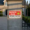 Panneau propriété privée danger électrique – Défense d’entrer