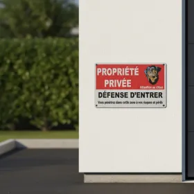Panneau propriété privée défense d'entrer usage extérieur