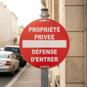 Panneau propriété privée rond | Défense d’entrer | Interdiction accès