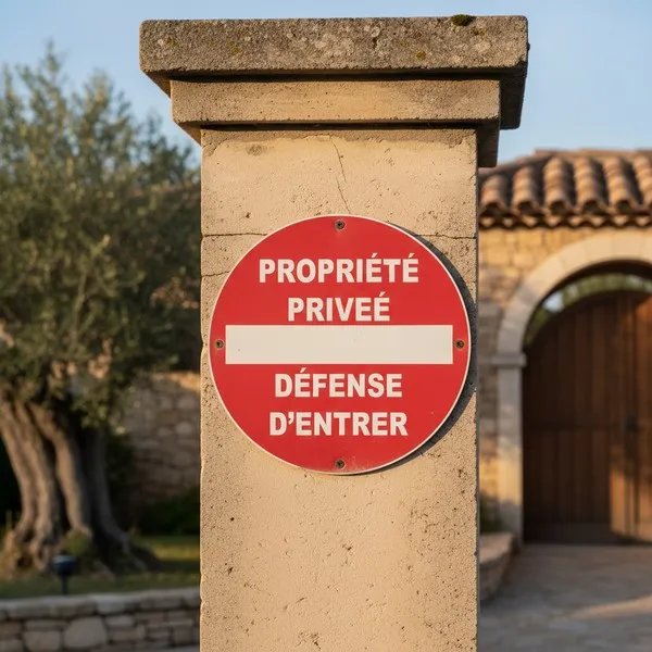 Panneau propriété privée rond | Défense d’entrer | Interdiction accès