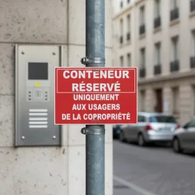 Panneau conteneur copropriété - Signalétique propriété privée