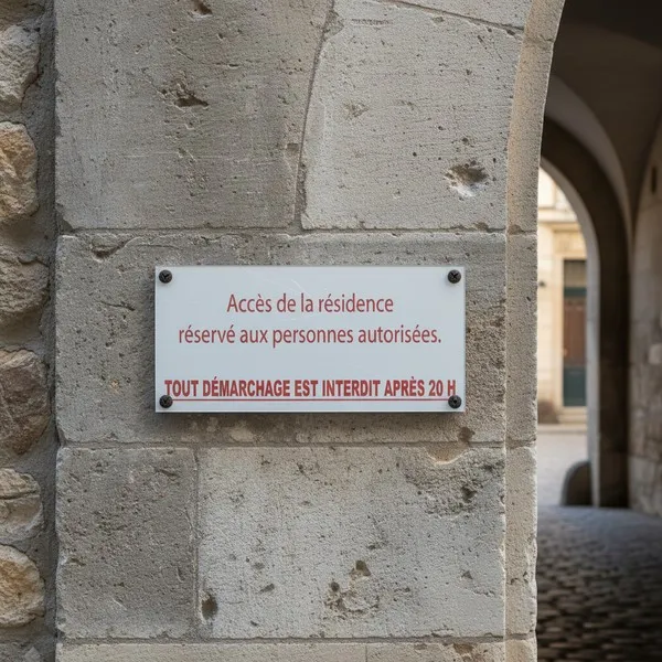 Panneau propriété privée accès interdit résidence