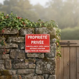 Panneau Propriété Privée Défense d’Entrer Surveillance 24h