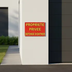 Panneau propriété privée défense d'entrée Jaune – Interdiction