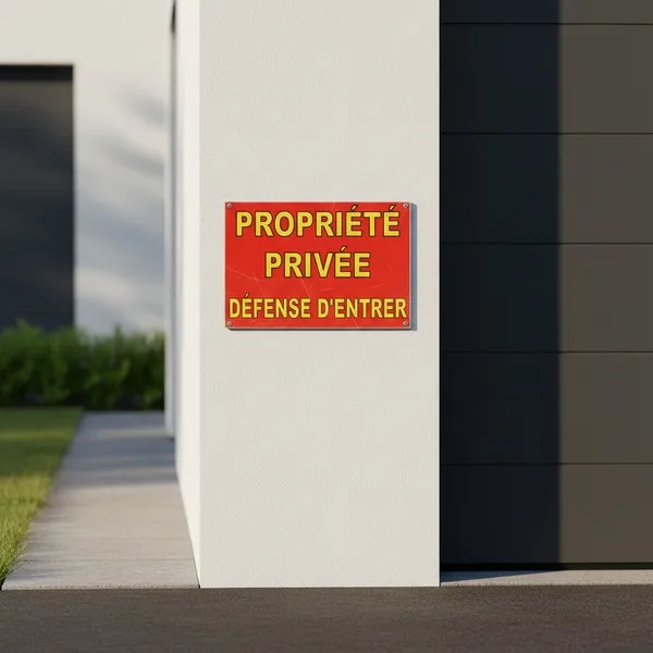 Panneau propriété privée défense d'entrée Jaune – Interdiction