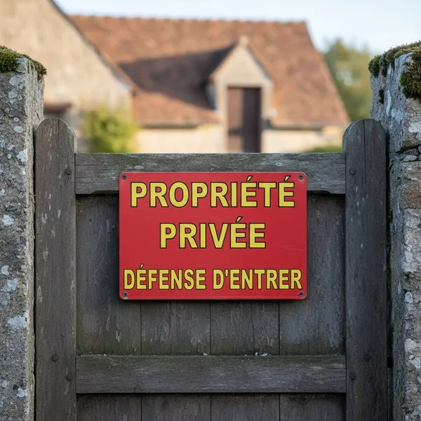 Panneau propriété privée défense d'entrée Jaune – Interdiction