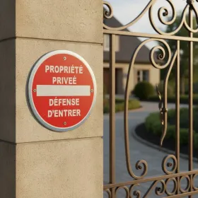 Panneau rond Interdit d'entrer propriété privée 300 mm