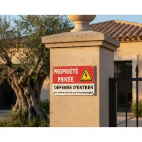 Panneau Interdiction Propriété Privée Haute Tension PVC 5m