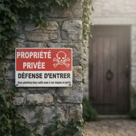 Panneau Propriété Privée Défense d’Entrer Danger de Mort PVC 5mm