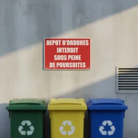 Panneau interdiction dépôt d'ordures | Sanctions & Poursuites