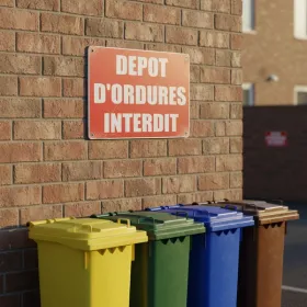 Panneau Dépôt d'ordures interdit – Interdiction