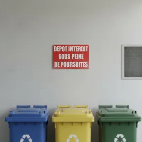 Panneau Dépôt interdit sous peine de poursuites