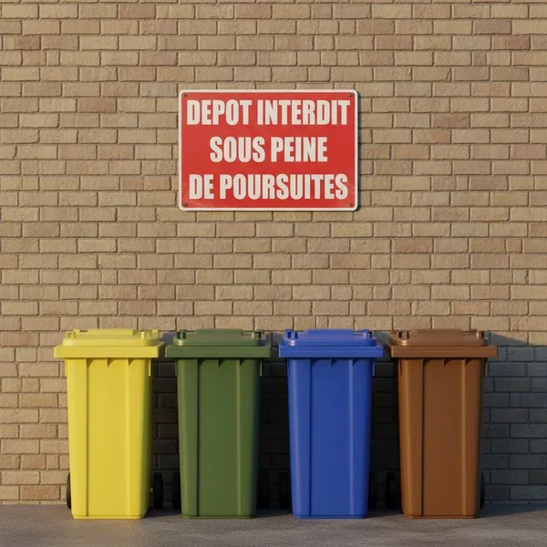 Panneau Dépôt interdit sous peine de poursuites