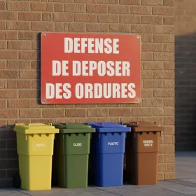 Panneau Défense de déposer des ordures – Panneau Dépôt interdit