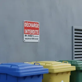 Panneau Décharge/Dépôt Interdit | Amende 1500€ | Signalétique
