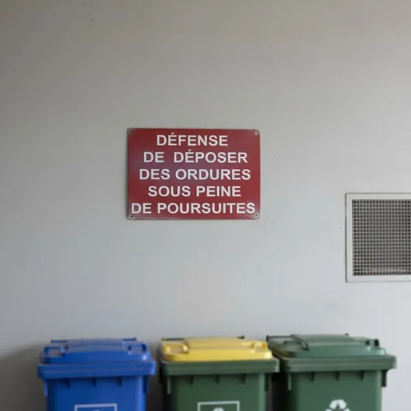 Panneau interdiction dépôt d’ordures – Sous peine de poursuites