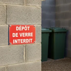 Panneau Dépôt de verres interdit – Panneau Dépôt interdit