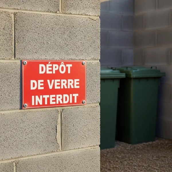 Panneau Dépôt de verres interdit – Panneau Dépôt interdit