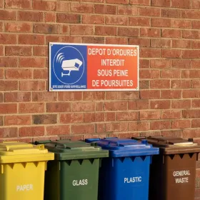 Panneau dépôt d’ordures interdit – Site sous peine de poursuites