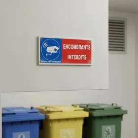 Panneau dépôt d’encombrants interdit vidéosurveillance robuste