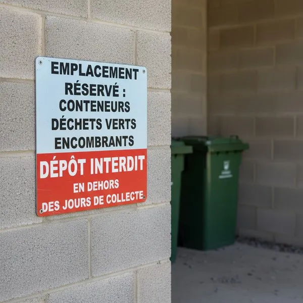 Panneau Dépôt Interdit déchets verts, encombrants et conteneurs