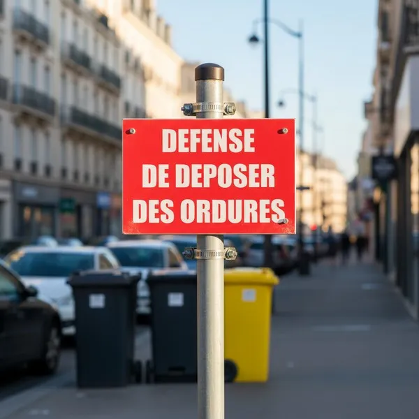 Panneau Défense de Déposer des Ordures PVC 300x200mm Extérieur
