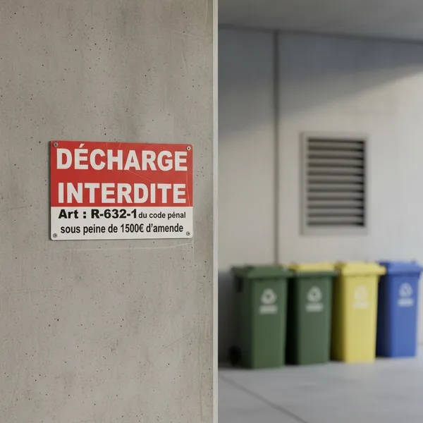 Panneau Décharge Interdite Amende 1500€ Code Pénal