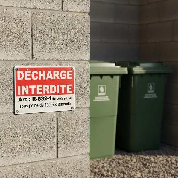 Panneau Décharge Interdite Amende 1500€ Code Pénal