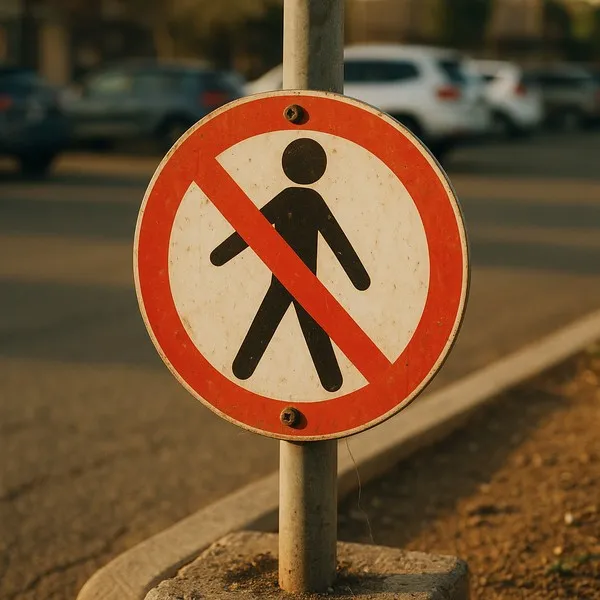 P004 Interdit aux piétons – Panneau routier
