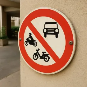 Panneau interdit moto, vélos, mobylette – Panneau routier