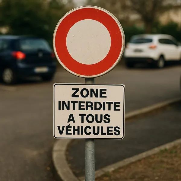 Panneau Interdiction d'Accès aux Véhicules – Zone Privée