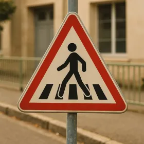 A13b Passage pour piétons – Panneau attention Danger