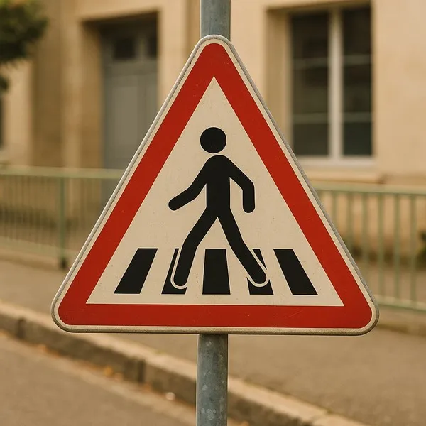 A13b Passage pour piétons – Panneau attention Danger