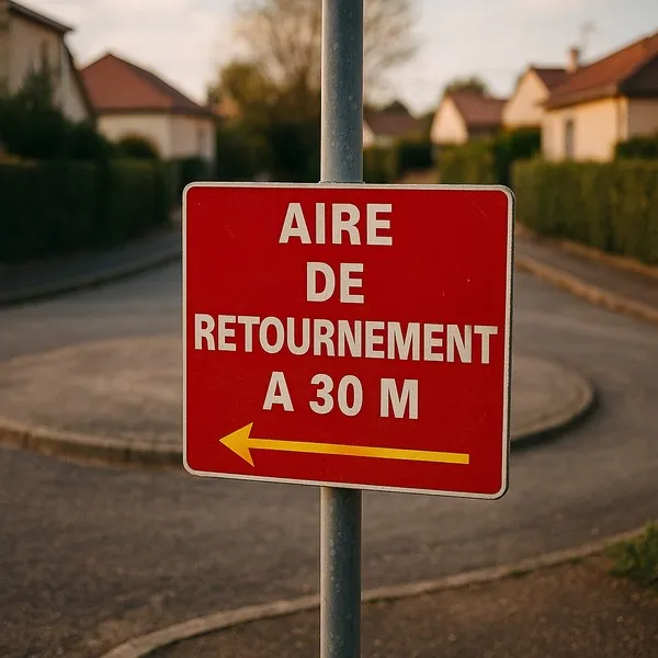 Panneau Aire de retournement 30m Gauche – Panneau stationnement