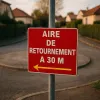 Panneau Aire de retournement 30m Gauche – Panneau stationnement