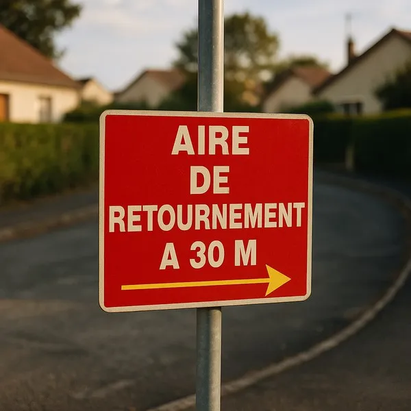 Panneau Aire de Retournement 30m Droite | Stationnement