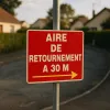 Panneau Aire de Retournement 30m Droite | Stationnement