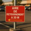 Panneau Aire de retournement 30m Gauche – Panneau stationnement