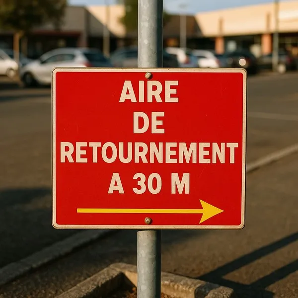 Panneau Aire de Retournement 30m Droite | Stationnement