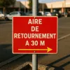Panneau Aire de Retournement 30m Droite | Stationnement