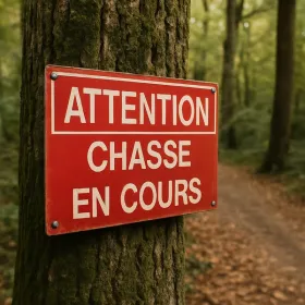 Panneau Attention chasse en cours – Panneau chasse interdite