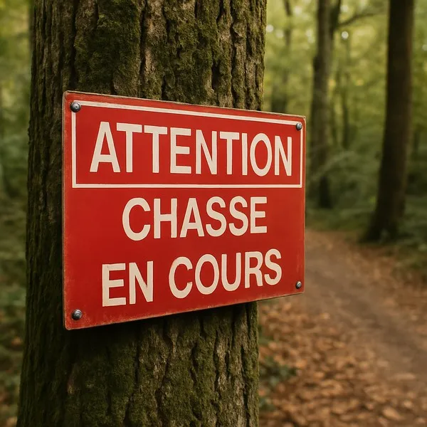 Panneau Attention chasse en cours – Panneau chasse interdite