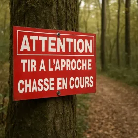 Panneau chasse tir à l’approche – signalisation chasse en cours