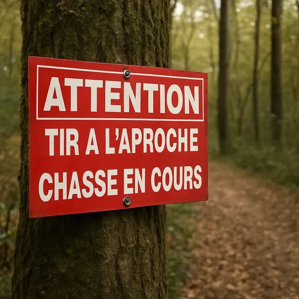 Panneau chasse tir à l’approche – signalisation chasse en cours